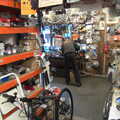 Mick trims the saddle post, Fred's New Bike and an A140 Closure, Brome, Suffolk - 27th February 2021