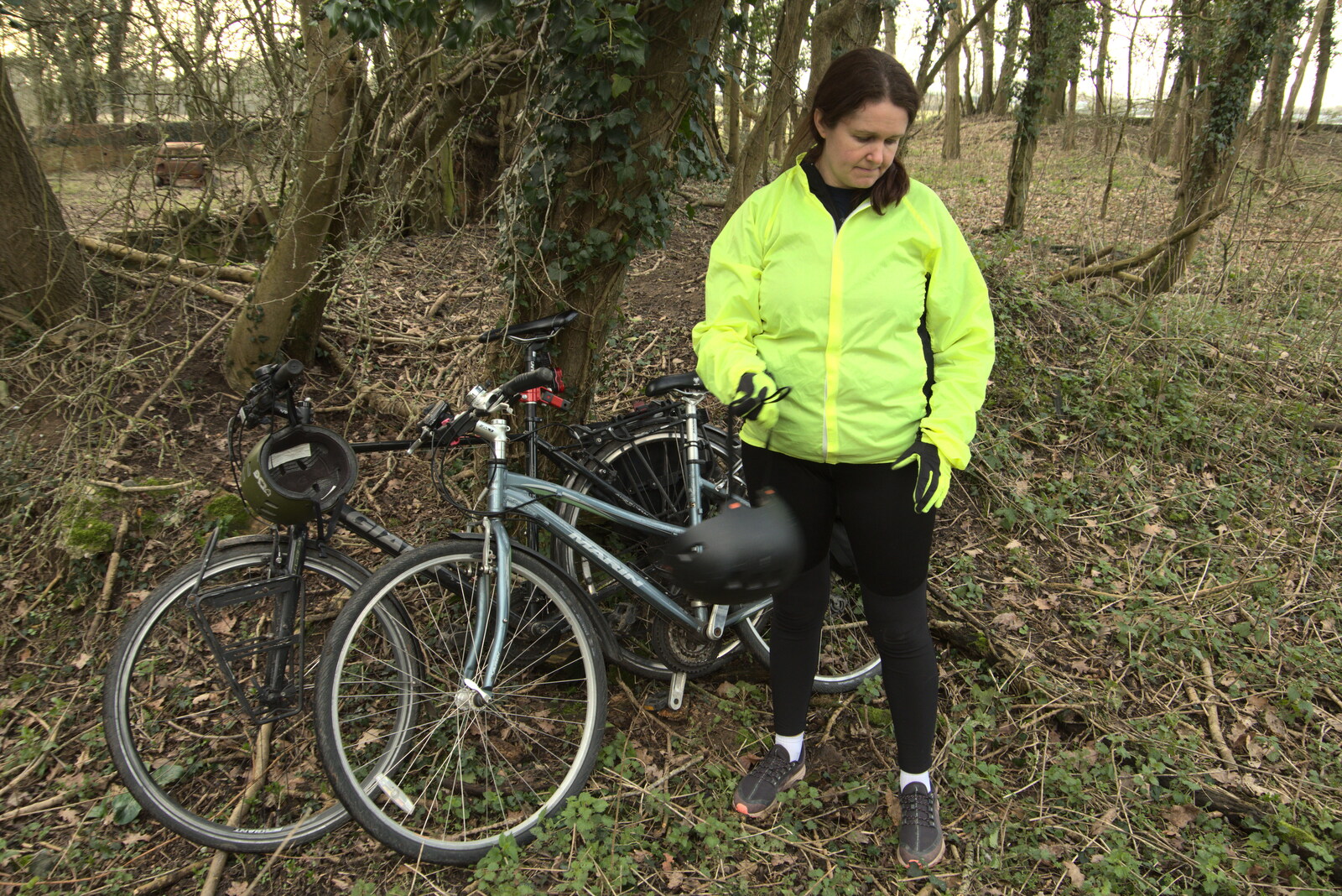 Isobel gets ready to go from Fred's New Bike and an A140 Closure, Brome, Suffolk - 27th February 2021