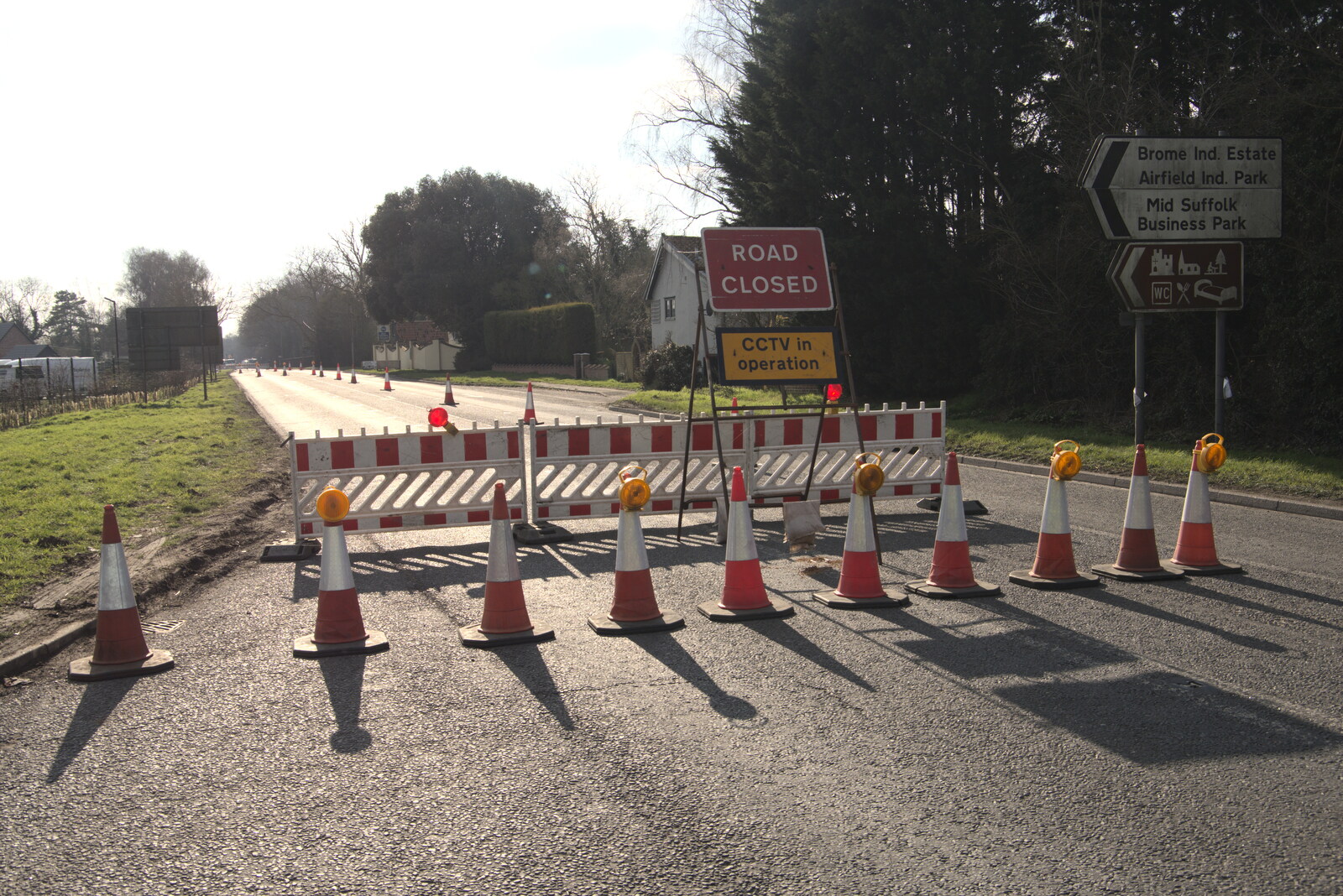 The A140 is completely shut from Fred's New Bike and an A140 Closure, Brome, Suffolk - 27th February 2021