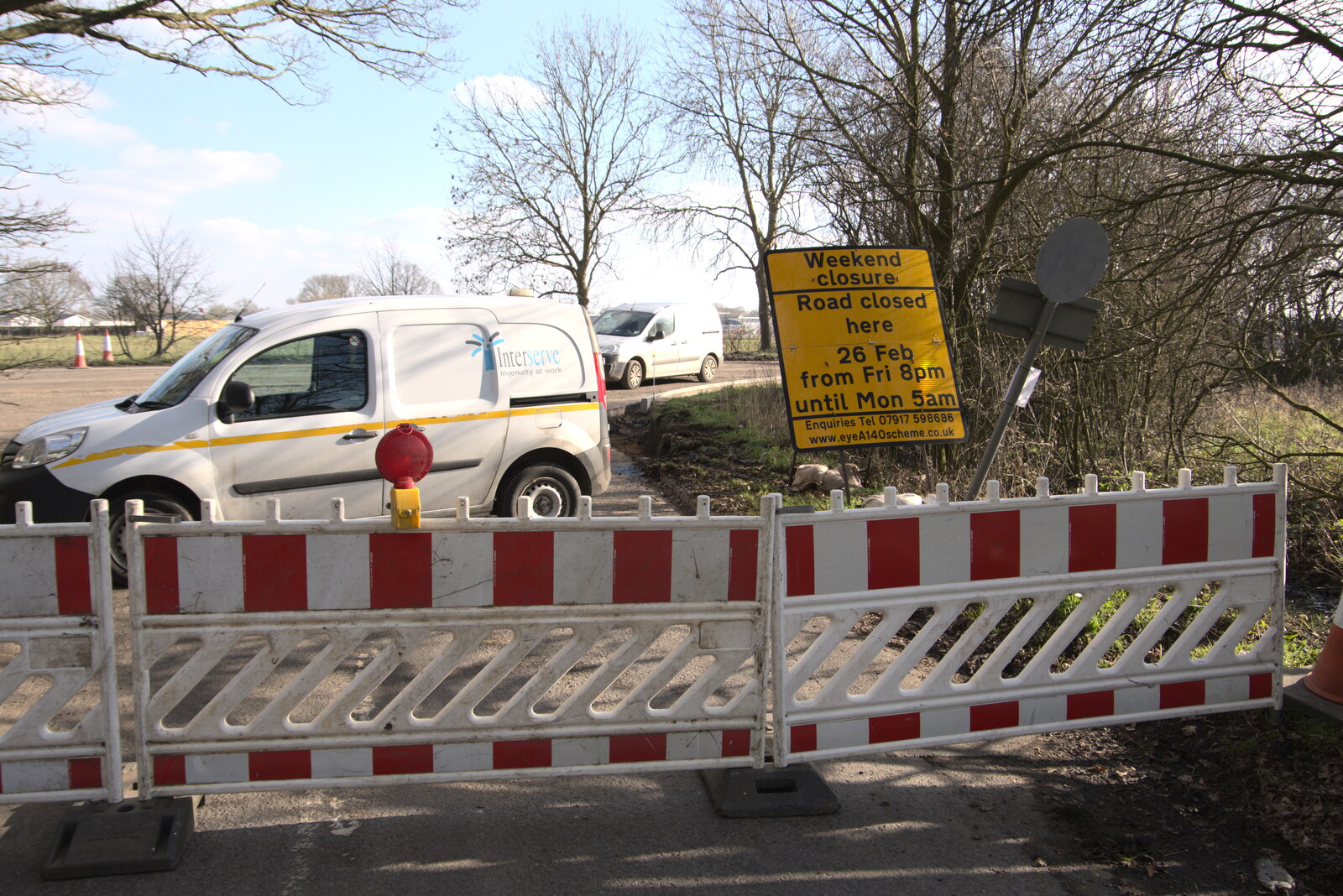 The Thrandeston Road is closed too from Fred's New Bike and an A140 Closure, Brome, Suffolk - 27th February 2021