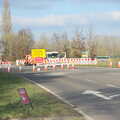 The other end of the closure, up by Yaxley, Fred's New Bike and an A140 Closure, Brome, Suffolk - 27th February 2021