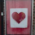 A red felt heart in a frame, The Mean Streets of Eye, Suffolk - 7th March 2021