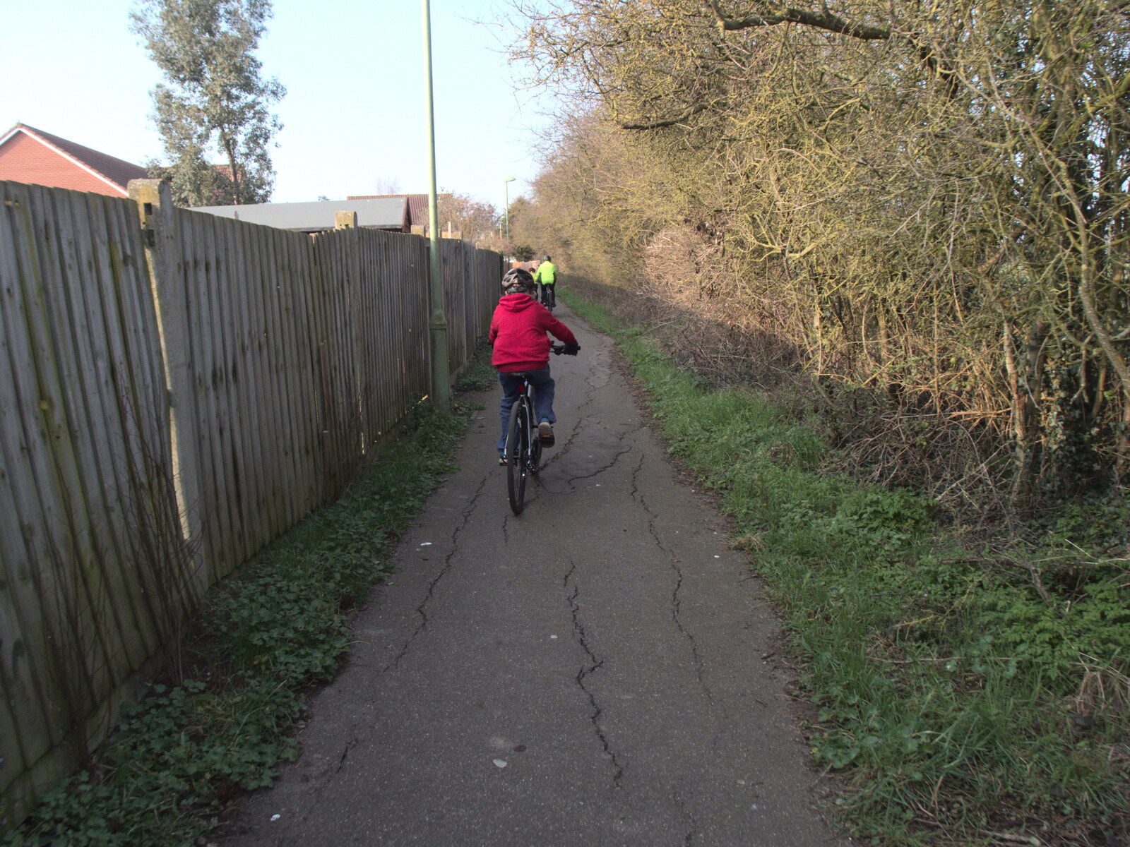 Fred on the bike path to Century Road from The Mean Streets of Eye, Suffolk - 7th March 2021
