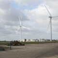 Isobel contemplates the wind turbines, Another Walk on Eye Airfield, Eye, Suffolk - 14th March 2021