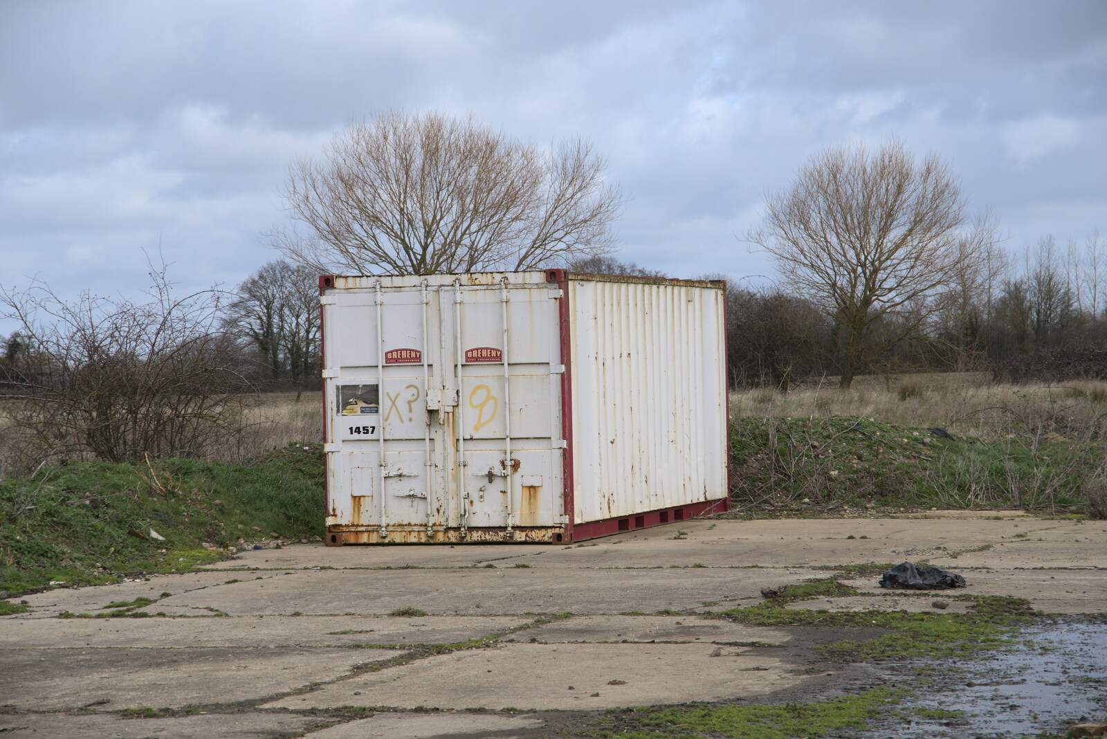 An abandoned container rusts away from Another Walk on Eye Airfield, Eye, Suffolk - 14th March 2021