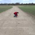 Fred picks something up, Another Walk on Eye Airfield, Eye, Suffolk - 14th March 2021