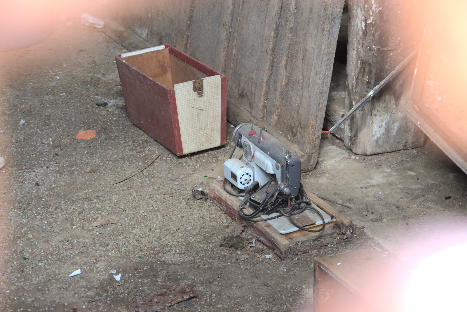 There's a discarded sewing machine on the floor from Another Walk on Eye Airfield, Eye, Suffolk - 14th March 2021