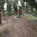 Fred stands on top of a new dirt ramp, Another Walk on Eye Airfield, Eye, Suffolk - 14th March 2021