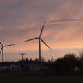 Wind turbines in the sunset, The Oaksmere: 28 Weeks Later, Brome, Suffolk - 21st March 2021