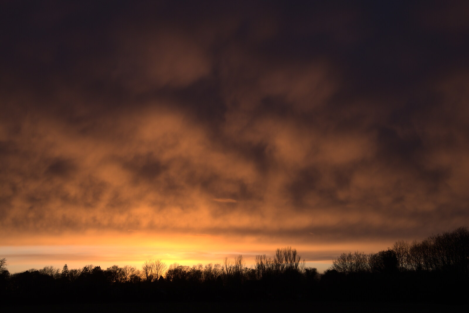 Angry sunset over the side field from The Oaksmere: 28 Weeks Later, Brome, Suffolk - 21st March 2021