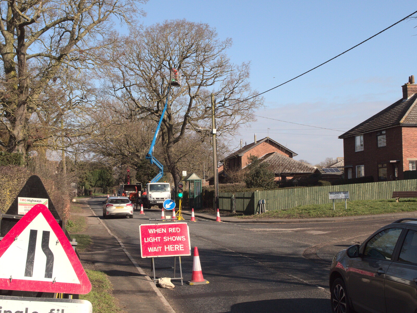 Some tree surgery is occuring near Bellands Way from A Vaccine Postcard from Harleston, Norfolk - 22nd March 2021