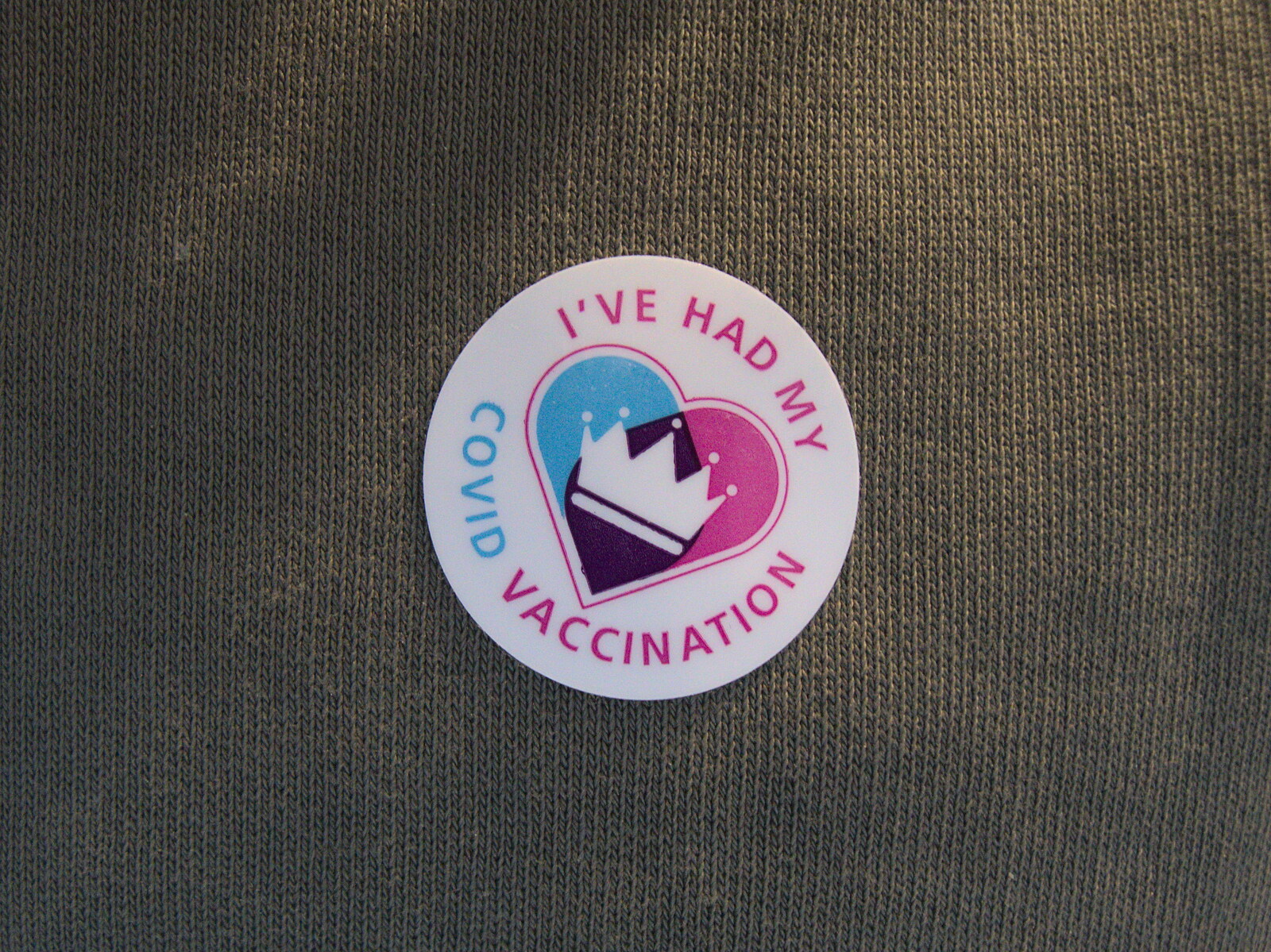 Nosher gets a vaccination sticker from A Vaccine Postcard from Harleston, Norfolk - 22nd March 2021