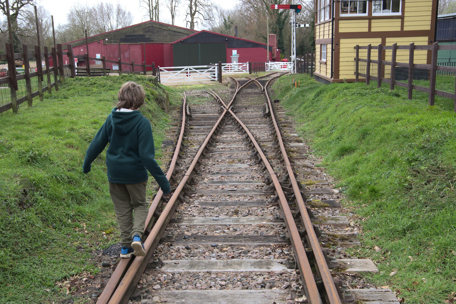 Fred's on the rails from A Return to Bressingham Steam and Gardens, Bressingham, Norfolk - 28th March 2021