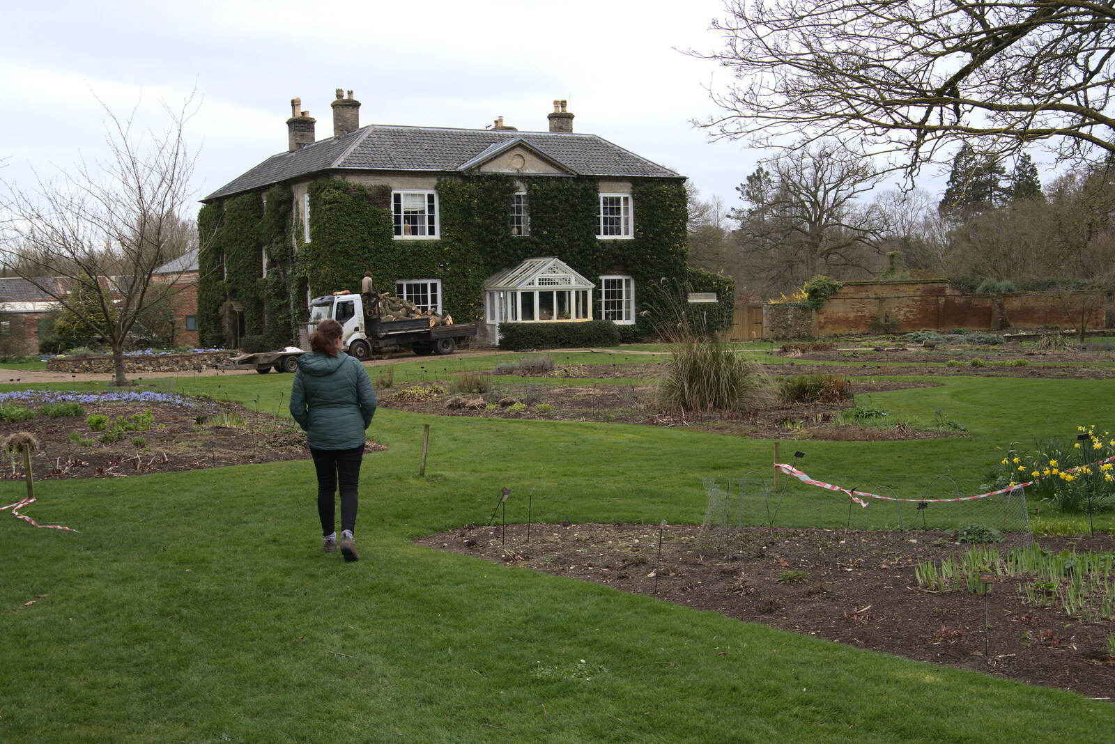 Isobel wanders around the grounds from A Return to Bressingham Steam and Gardens, Bressingham, Norfolk - 28th March 2021