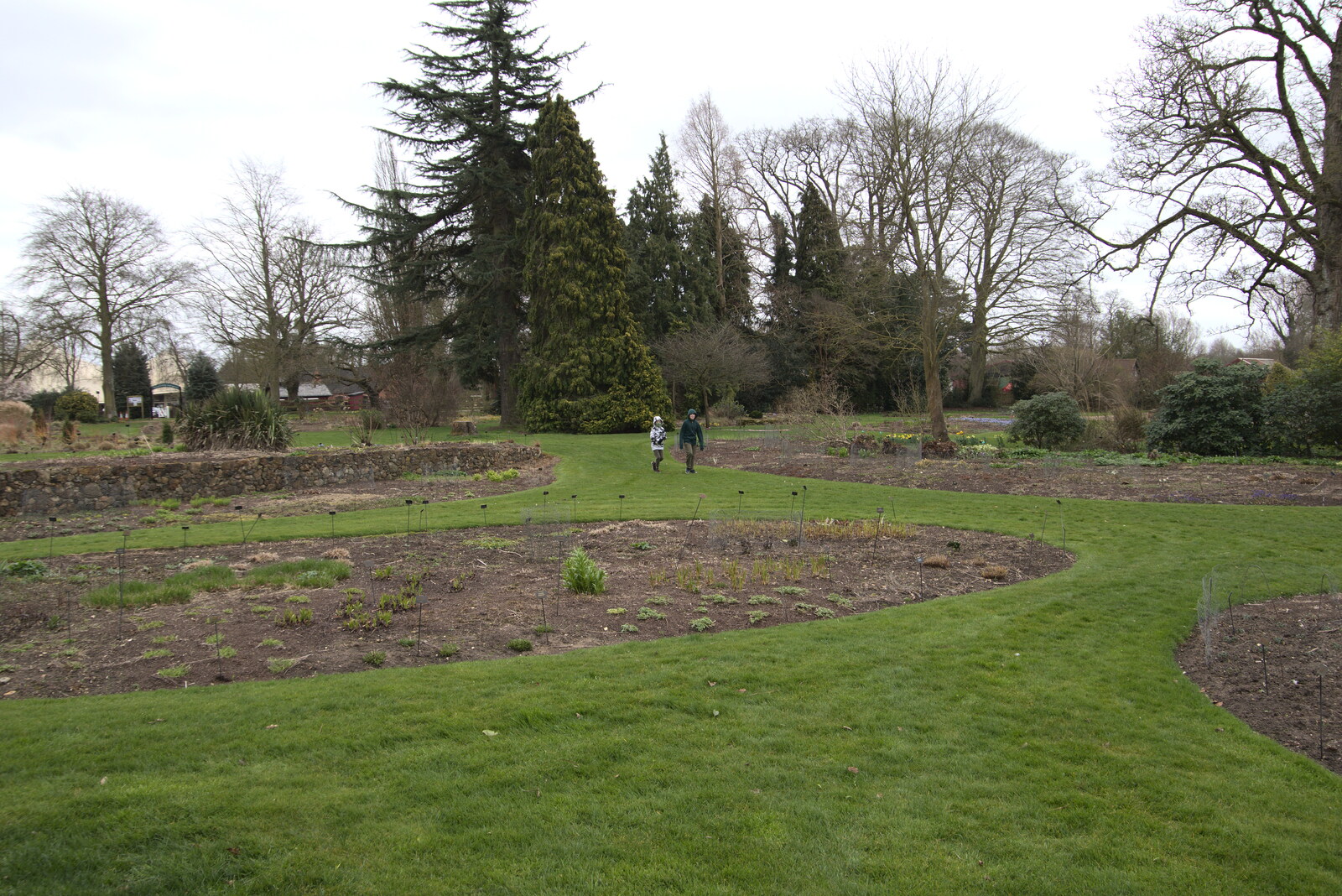 The boys in the garden from A Return to Bressingham Steam and Gardens, Bressingham, Norfolk - 28th March 2021