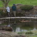 Harry and Fred consider the pond, A Return to Bressingham Steam and Gardens, Bressingham, Norfolk - 28th March 2021