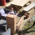 Harry gets a huge box for his birthday, A Trip to Dunwich Beach, Dunwich, Suffolk - 2nd April 2021