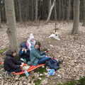 We stop for a picnic in the woods, A Trip to Dunwich Beach, Dunwich, Suffolk - 2nd April 2021