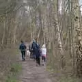 Walking through silver birch trees, A Trip to Dunwich Beach, Dunwich, Suffolk - 2nd April 2021