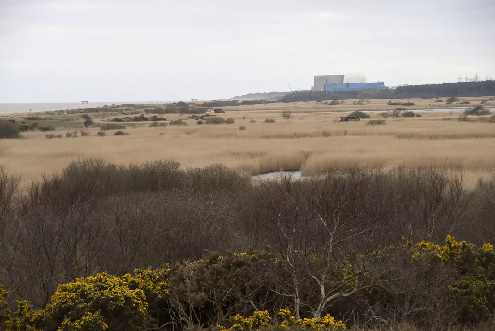 The view to Sizewell power station, from A Trip to Dunwich Beach, Dunwich, Suffolk - 2nd April 2021