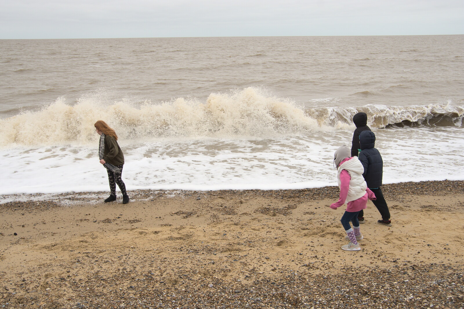 Waves crash on the beach from A Trip to Dunwich Beach, Dunwich, Suffolk - 2nd April 2021
