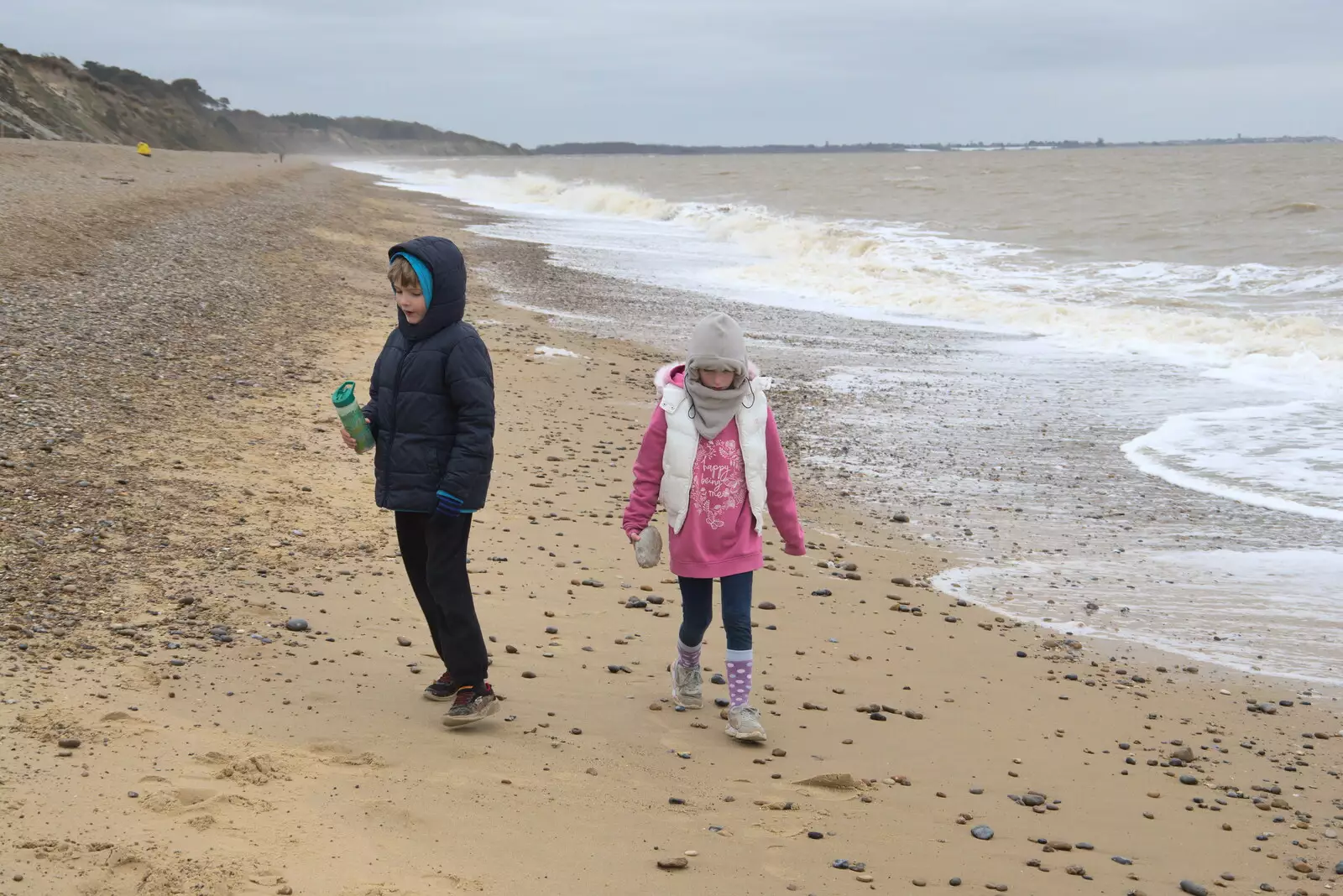 Harry and Megan on the beach, from A Trip to Dunwich Beach, Dunwich, Suffolk - 2nd April 2021