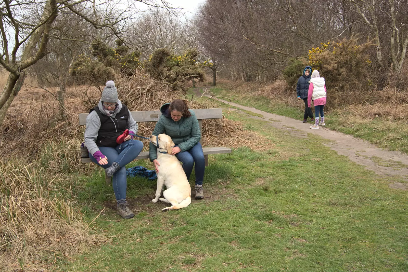 Dave gets some attention, from A Trip to Dunwich Beach, Dunwich, Suffolk - 2nd April 2021