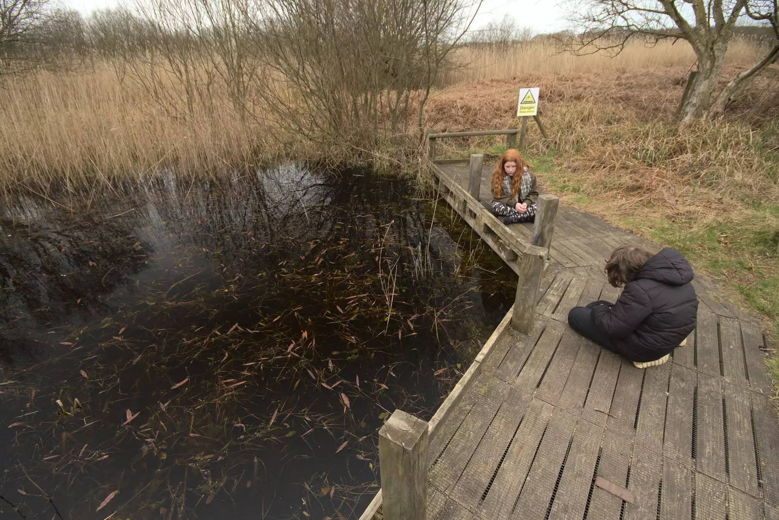 The tweenagers look like they're sulking, from A Trip to Dunwich Beach, Dunwich, Suffolk - 2nd April 2021