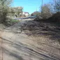 The new/old bike lane again, Roadworks and Harry's Trampoline, Brome, Suffolk - 6th April 2021