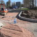 A new layout for the old road by the A140, Roadworks and Harry's Trampoline, Brome, Suffolk - 6th April 2021
