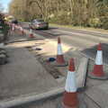 There's a small cycle exit, Roadworks and Harry's Trampoline, Brome, Suffolk - 6th April 2021