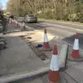 There's a small cycle exit, Roadworks and Harry's Trampoline, Brome, Suffolk - 6th April 2021