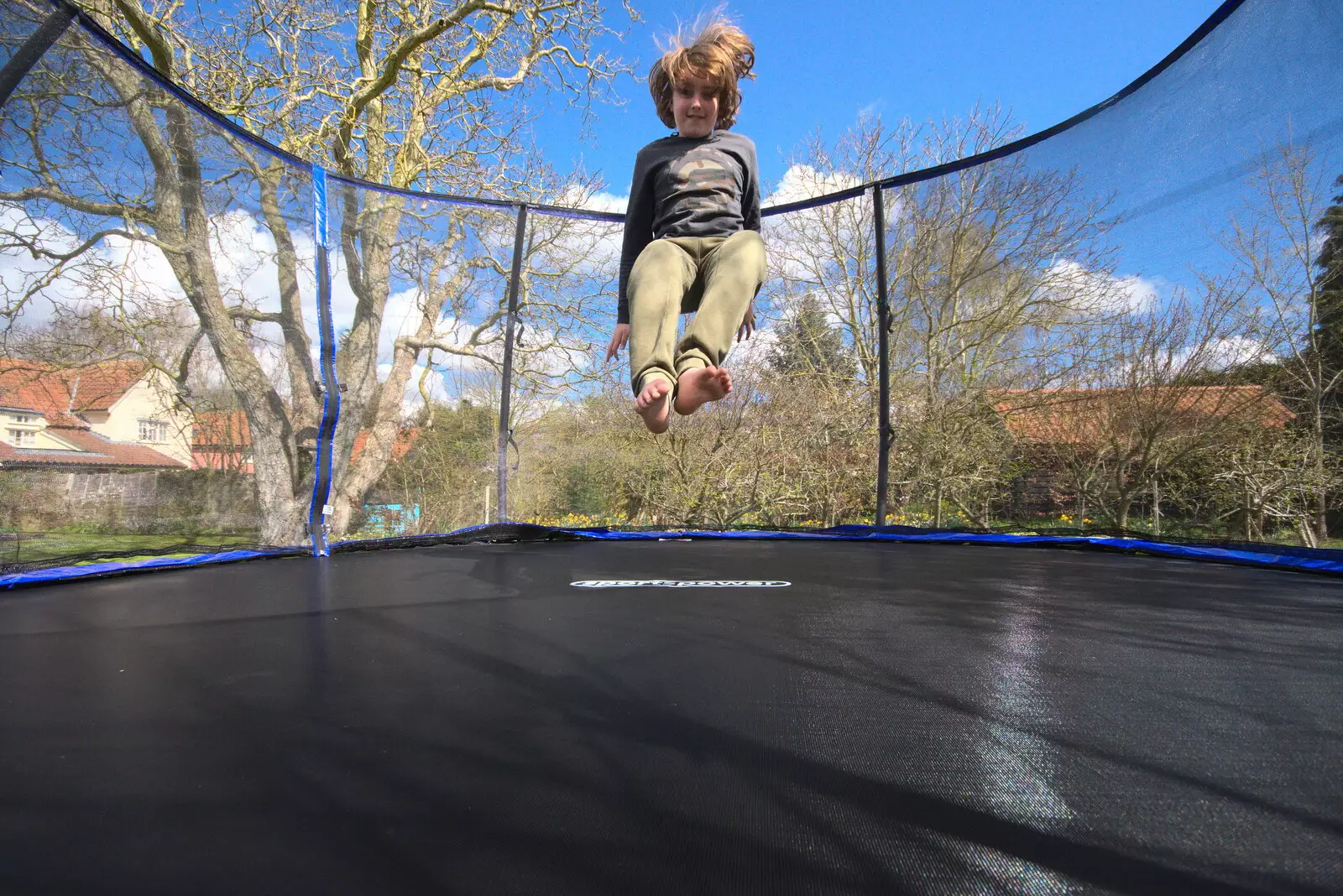 Fred's hair is everywhere, from Roadworks and Harry's Trampoline, Brome, Suffolk - 6th April 2021