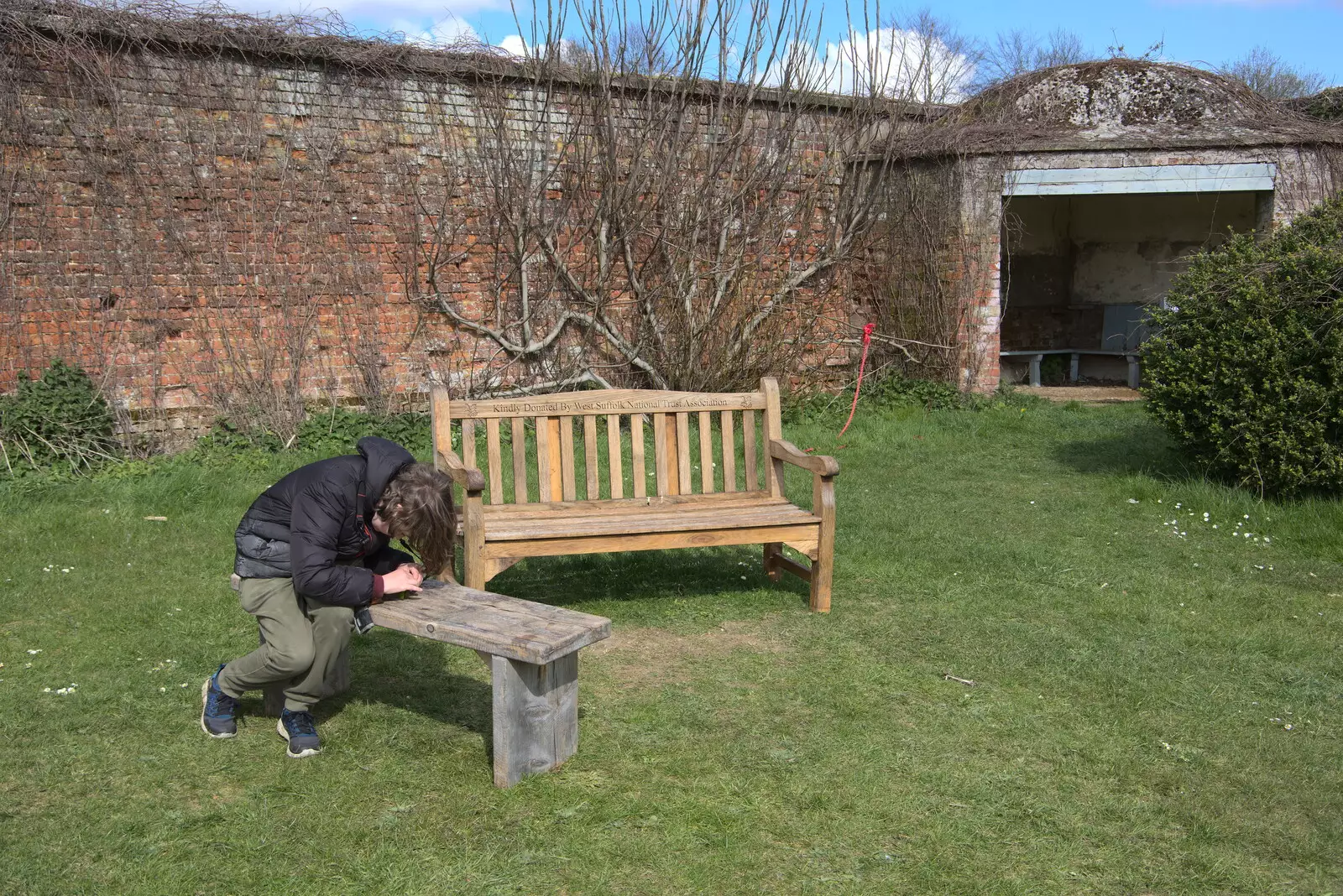 Fred makes something, from A Return to Ickworth House, Horringer, Suffolk - 11th April 2021