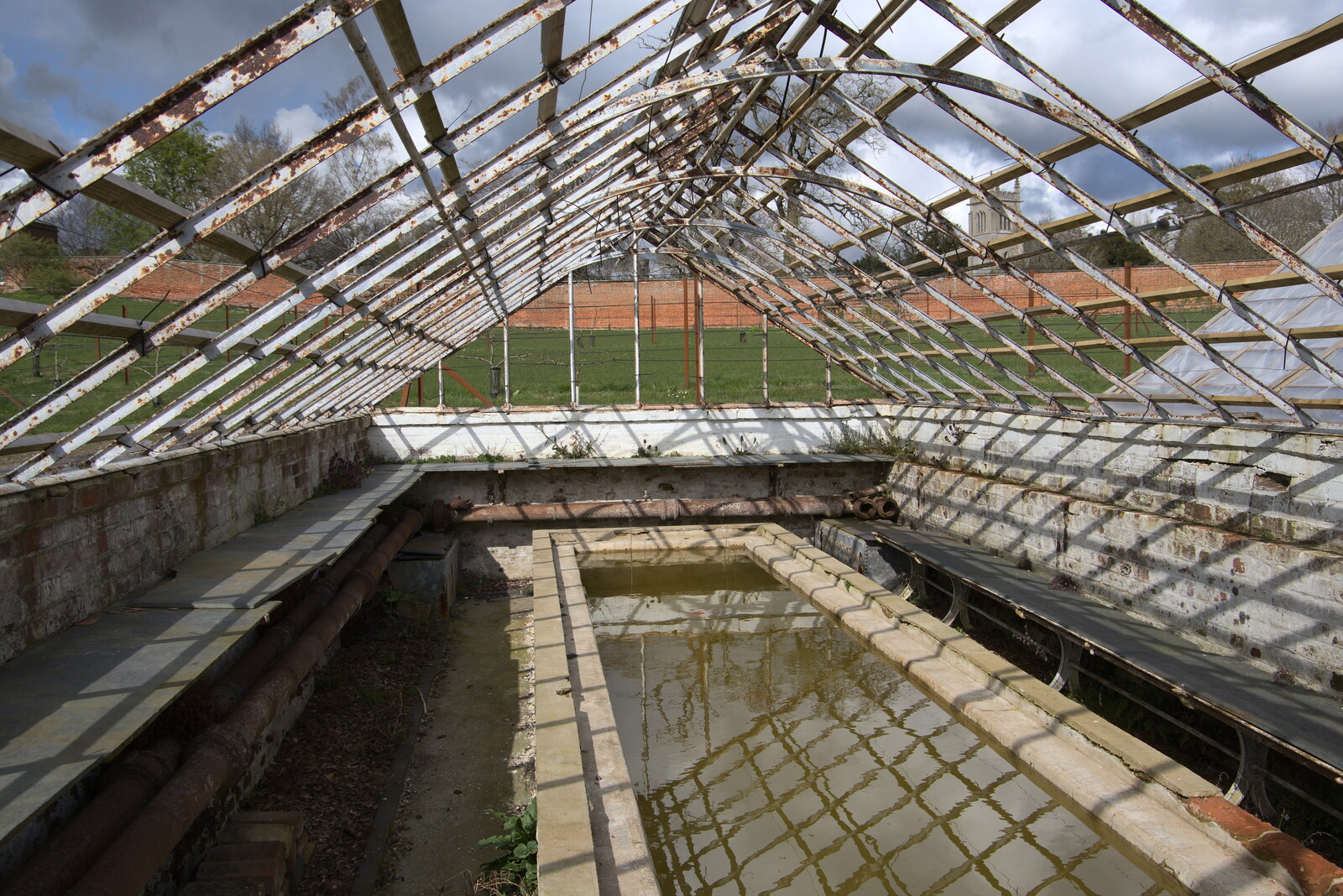The skeleton of a greenhouse from A Return to Ickworth House, Horringer, Suffolk - 11th April 2021