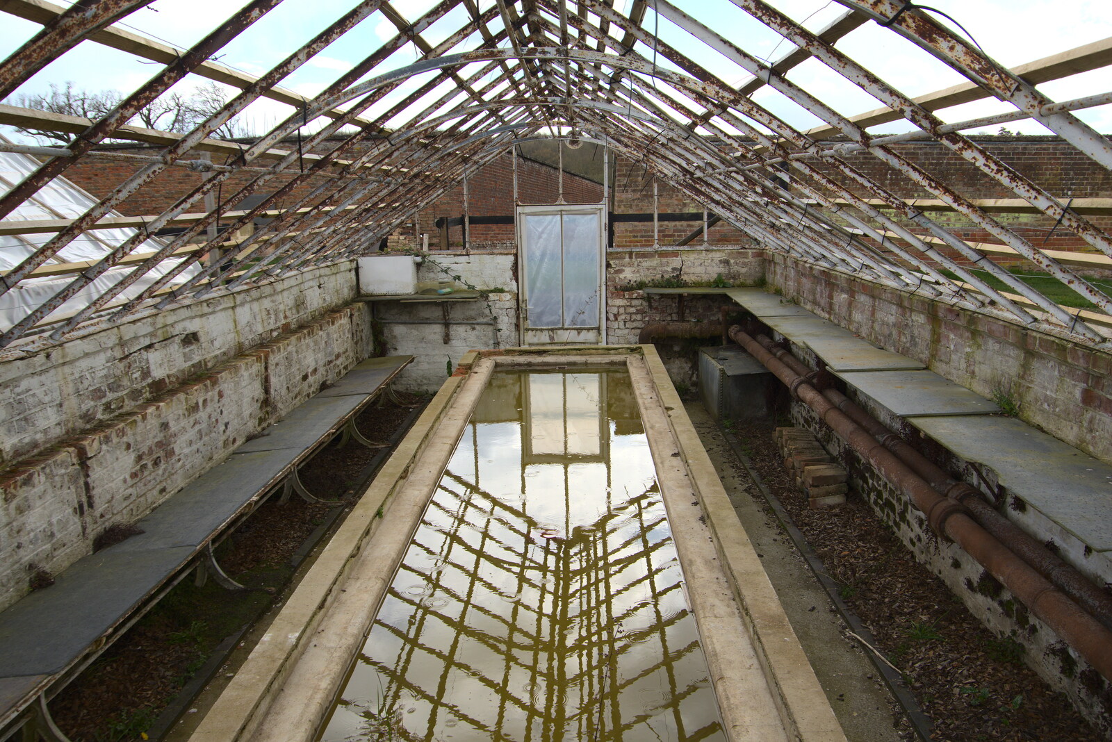 The greenhouses have curious water tanks in from A Return to Ickworth House, Horringer, Suffolk - 11th April 2021