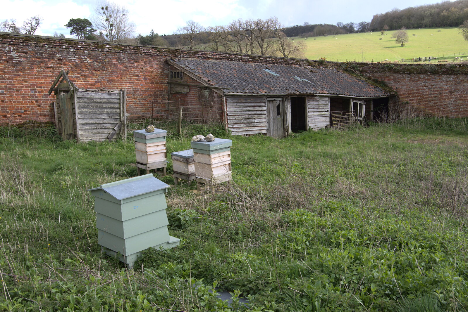 Beehives and a derelict shed from A Return to Ickworth House, Horringer, Suffolk - 11th April 2021