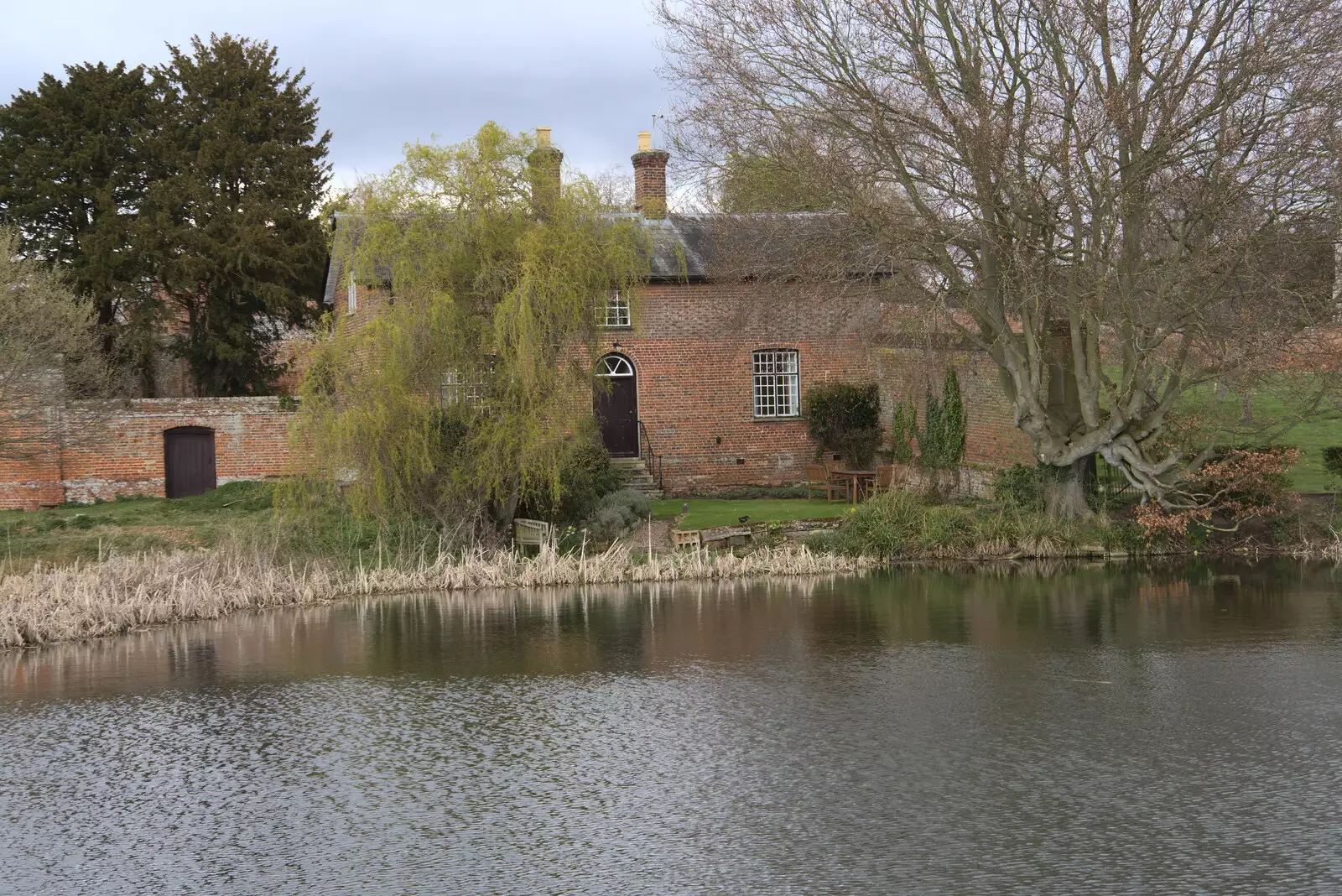 A private house by the lake, from A Return to Ickworth House, Horringer, Suffolk - 11th April 2021