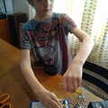 Harry tests his electromagnet out, A Cameraphone Roundup, Brome and Eye, Suffolk - 12th April 2021