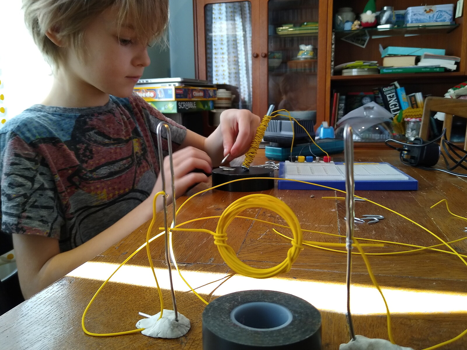 We have a go at making an electric motor from A Cameraphone Roundup, Brome and Eye, Suffolk - 12th April 2021