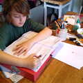 Fred does some school-assigned work, A Cameraphone Roundup, Brome and Eye, Suffolk - 12th April 2021