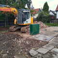 A digger is parked in the remains of the library, A Cameraphone Roundup, Brome and Eye, Suffolk - 12th April 2021