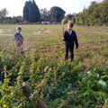 Harry and Fred wander into the field, A Cameraphone Roundup, Brome and Eye, Suffolk - 12th April 2021