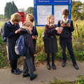 It's all about devices at the bus stop, A Cameraphone Roundup, Brome and Eye, Suffolk - 12th April 2021
