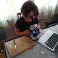 Fred chops things up for the microscope, A Cameraphone Roundup, Brome and Eye, Suffolk - 12th April 2021