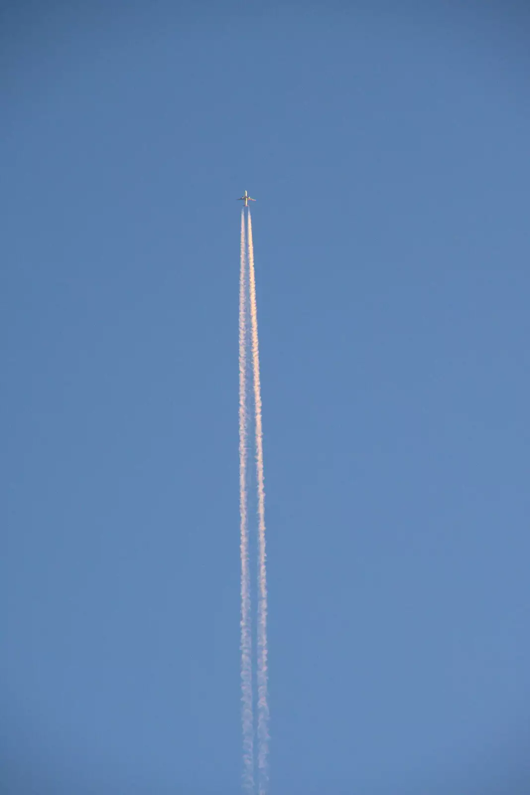 A plane flies overhead, from The Death of Debenhams, Rampant Horse Street, Norwich, Norfolk - 17th April 2021