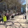 The queue for Primark stretches to the Forum, The Death of Debenhams, Rampant Horse Street, Norwich, Norfolk - 17th April 2021