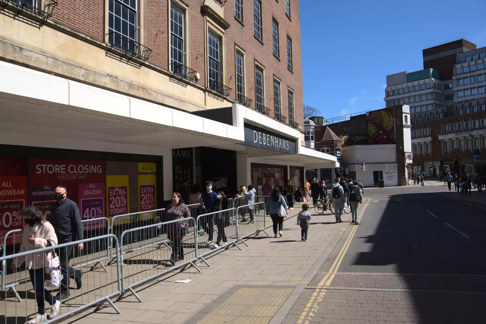 Debenhams on Rampant Horse Street, from The Death of Debenhams, Rampant Horse Street, Norwich, Norfolk - 17th April 2021