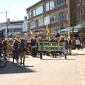 The demo moves down from the roundabout, The Death of Debenhams, Rampant Horse Street, Norwich, Norfolk - 17th April 2021