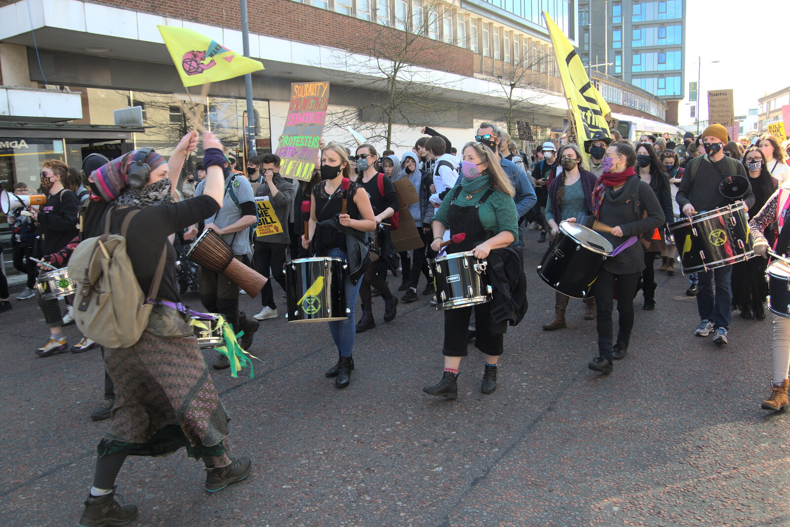 More loud drumming from The Death of Debenhams, Rampant Horse Street, Norwich, Norfolk - 17th April 2021